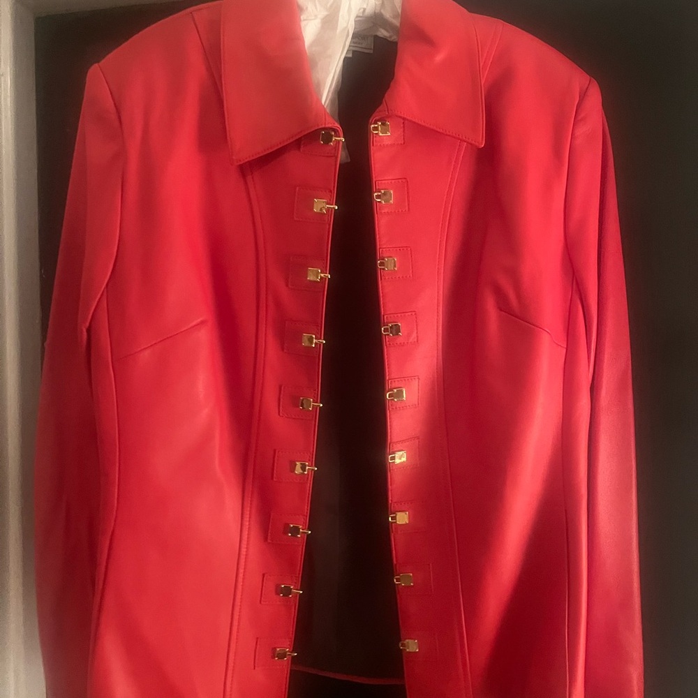 St. John Sport Red Jacket size M excellent condition